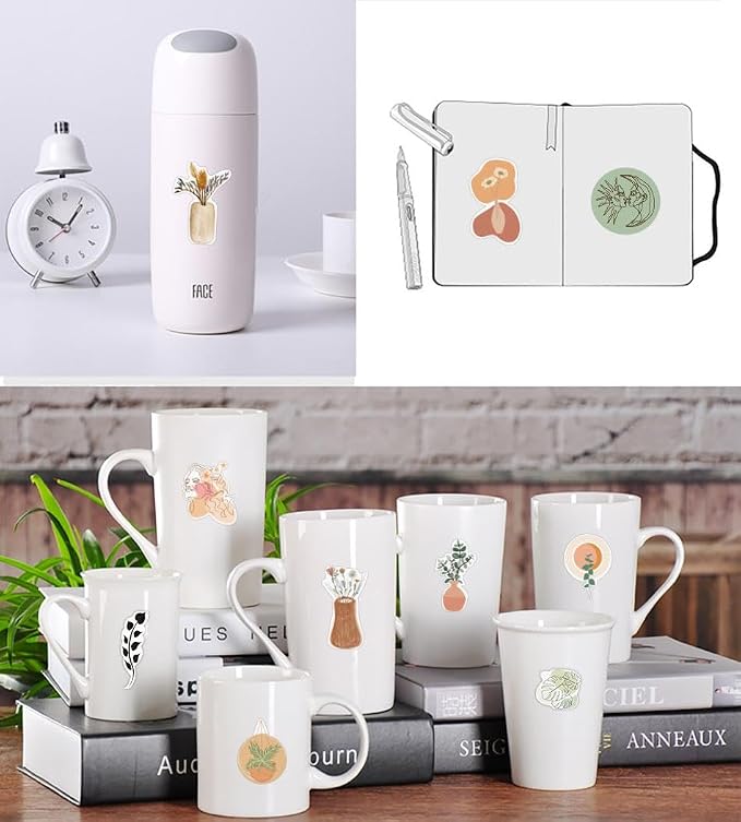 Retro Aesthetic Boho Stickers, Cute Vinyl Waterproof Stickers Water Bottles