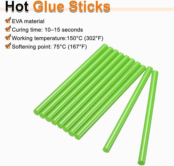 HARFINGTON 10pcs Hot Glue Sticks 0.43" Dia x 5.91" Long EVA Mini Hot Melt