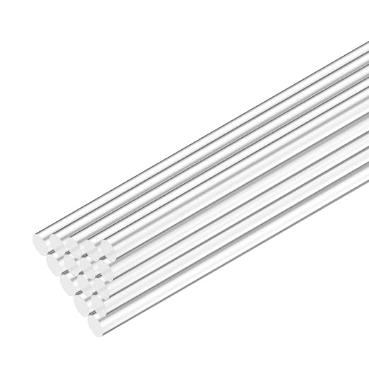 M METERXITY 15-Pack Acrylic Round Rods, 11.81 x 0.24 Inch/ 300 x 6 mm Clear