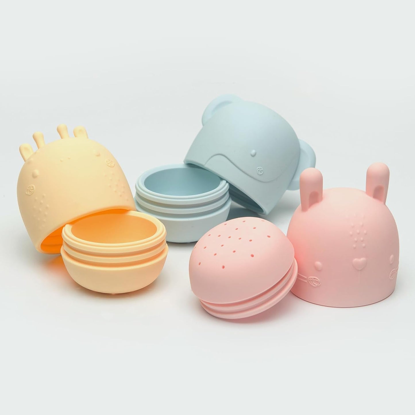 Silicone Bath Toy Set – Mold-Free, Non-Toxic Baby Water Toys for Safe Play – Durable, Vibrant Infant & Toddler Bath Toys – Sensory Development – Easy to Clean – Ages 12M+ - Multi-Colored