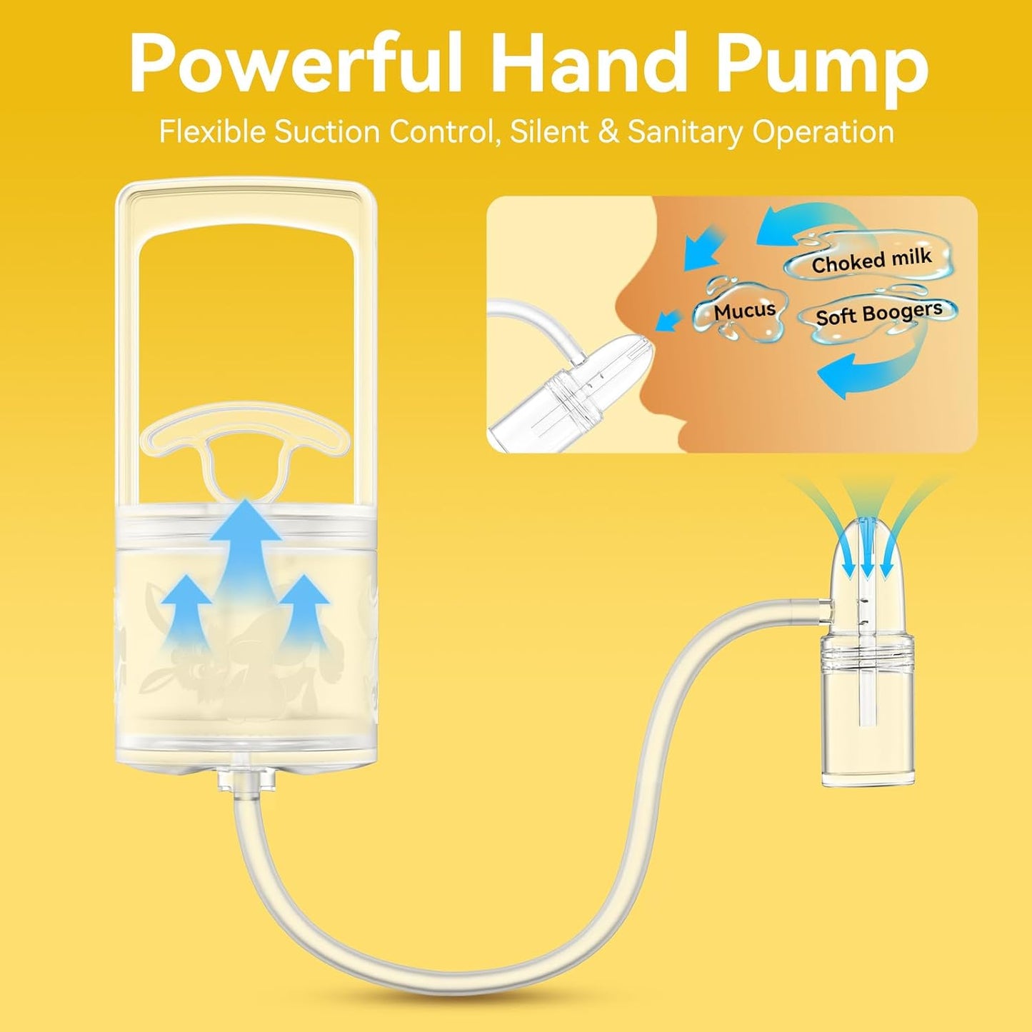 Nasal Aspirator for Baby and Toddler Nose Clearing with Hand Pump and Non-Invasive Tip for Quick, Quiet Suction, Co-Branded with CHIBOJI