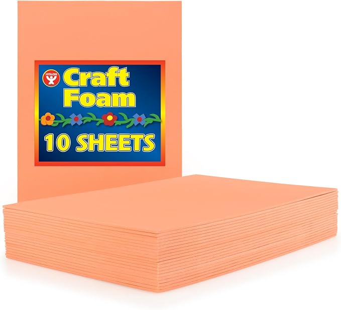 Hygloss Craft Foam Sheets, Peach 10 Count