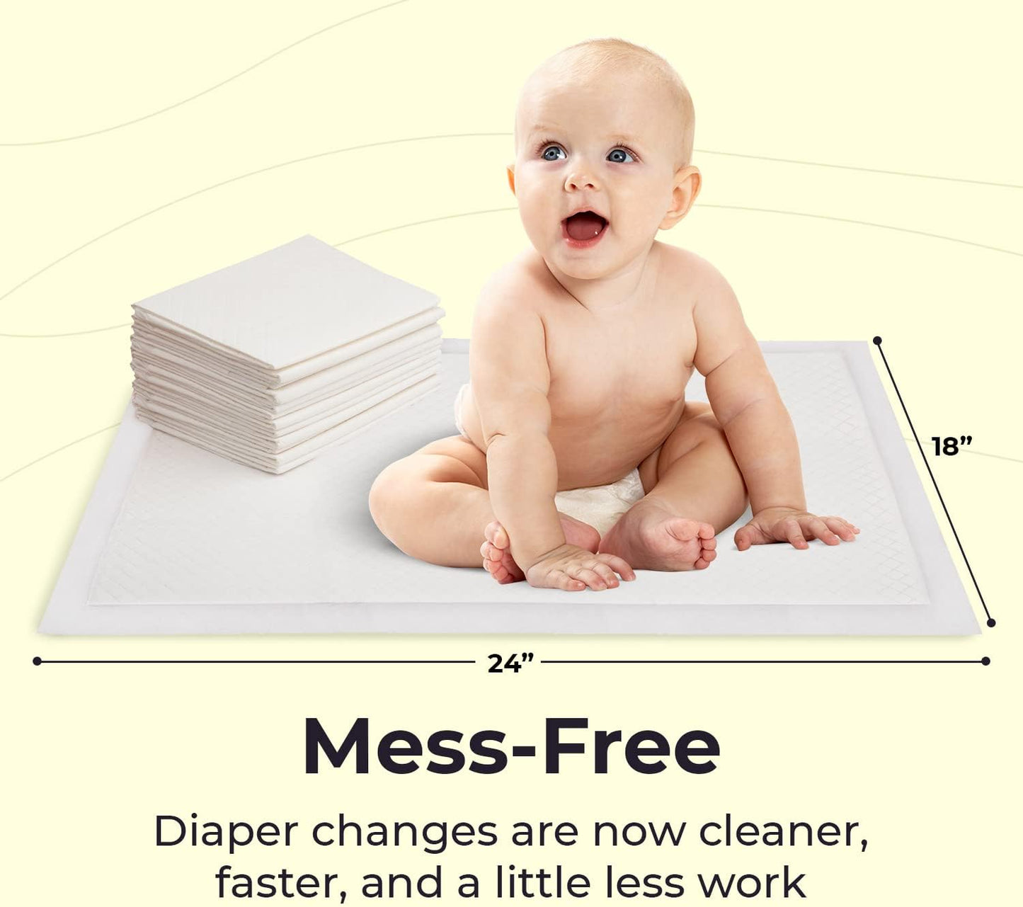 Peekapoo - The Original Disposable Baby Changing Pad Liners – 100 Pack | Super Soft, Waterproof, Ultra Absorbent | Portable, Travel-Friendly, Mess-Free Diaper Changes Anywhere