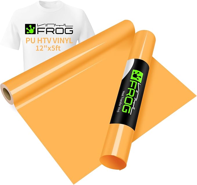 VINYL FROG Pale Orange Heat Transfer Vinyl Roll 12" x5ft Matte HTV Vinyl |
