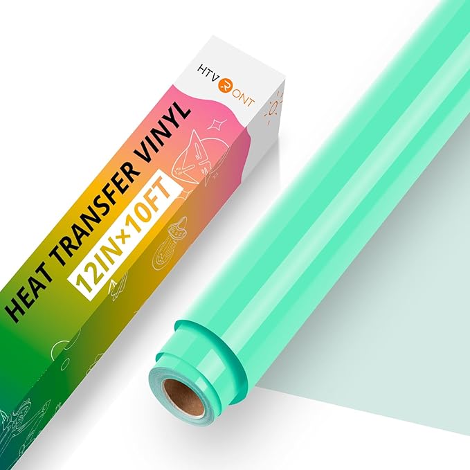 HTVRONT Heat Transfer Vinyl, Mint Green HTV, 12 x 10FT HTV Vinyl Roll | Mint