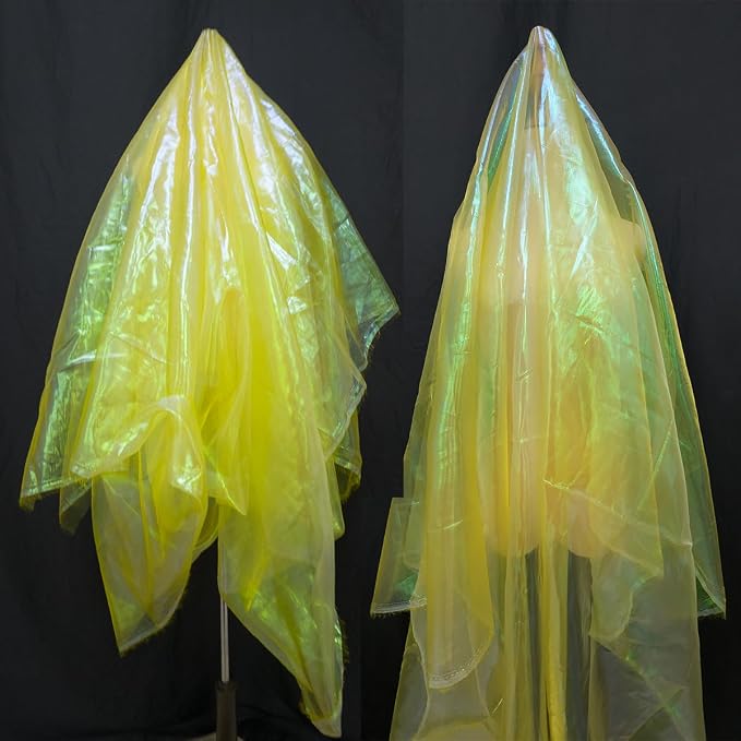 Yellow Iridescent Organza Fabric