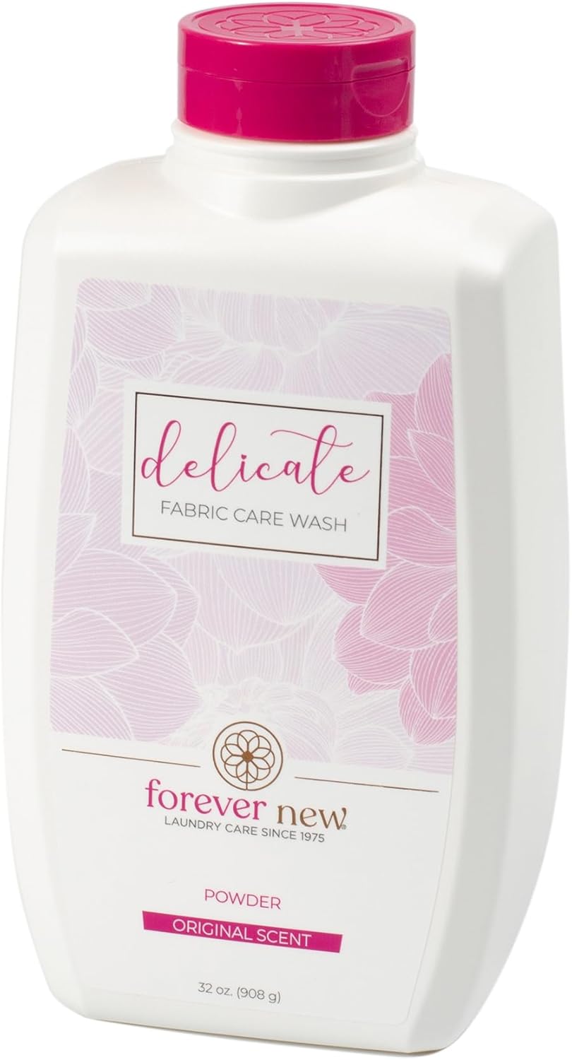 FOREVER NEW Delicate Hypoallergenic Laundry Detergent Powder - 150 to 192 Large Loads - Gentle washing detergent for Silk, Cashmere, Bra, Undergarments, Wool etc. - Original Scented - 32oz (3pack)