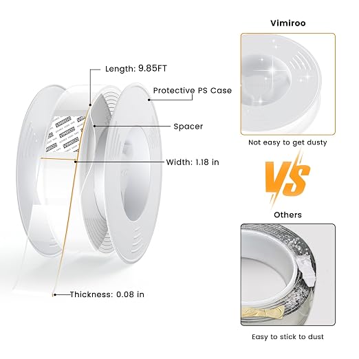 vimiroo Double Sided Tape Heavy Duty, Extra Large 9.85FT Nano Tape Double Sided