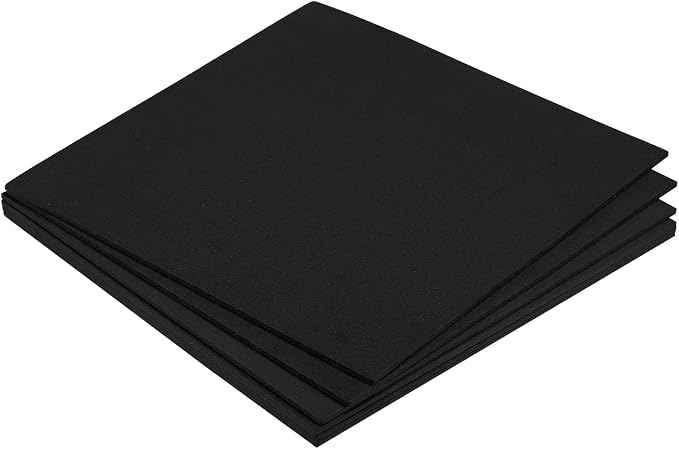 MECCANIXITY EVA Foam Sheets Black 9.8 Inch x 9.8 Inch 3mm Thick Crafts Foam