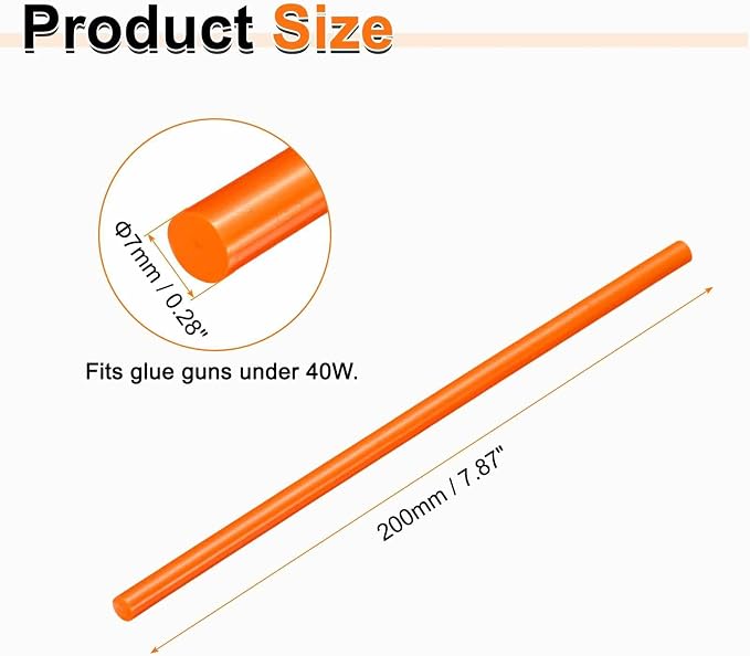 HARFINGTON 10pcs Hot Glue Sticks 0.28" Dia x 7.87" Long EVA Mini Hot Melt