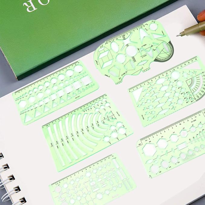 Utoolmart Multifunctional Template, Geometric Drawings Templates, Measuring