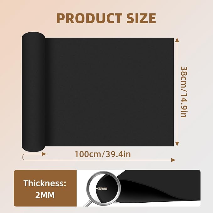 39"x15" EVA Foam Roll, 86 kg/m3 High Density 2MM Thick Foam Sheets, Flexible &