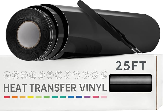 VinylRus Heat Transfer Vinyl-12” x 25FT Iron on Vinyl Roll