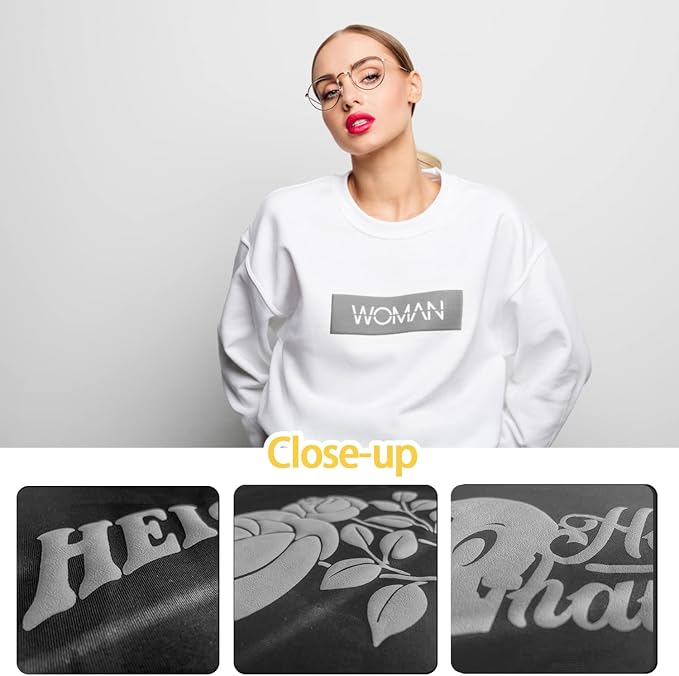 3D Puff Heat Transfer Vinyl 3 Sheets 12"x10"-Silver Color | Puffy Iron On Vinyl