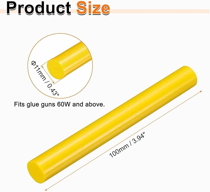 HARFINGTON 10pcs Hot Glue Sticks 0.43" Dia x 3.94" Long EVA Mini Hot Melt