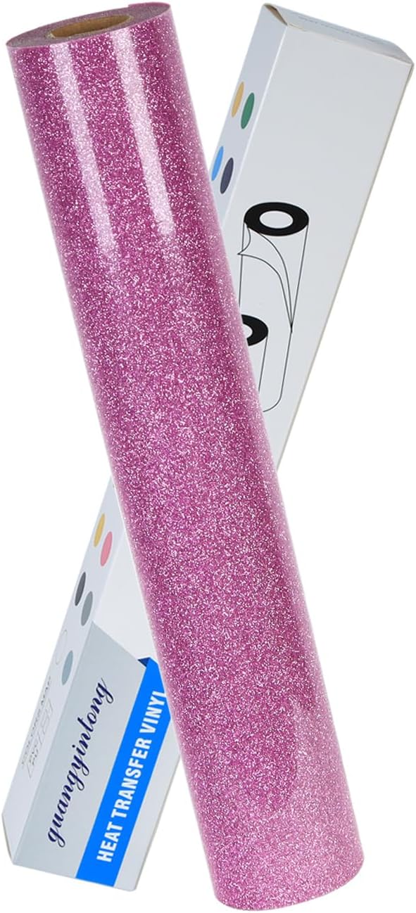 guangyintong Heat Transfer Vinyl Glitter Purple HTV Rolls, Glitter HTV Vinyl