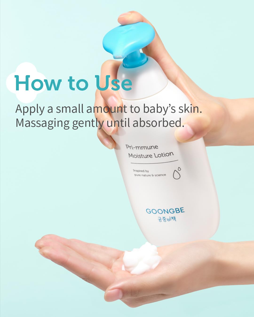 GOONGBE Pri-mmune Moisture Lotion - Korean Baby Body Moisturizer - Hypoallergenic Moisturizing & Calming Daily Skincare for Dry Skin - Fast Absorbing, Non-Greasy Lotion, 11.8 oz. 2 Pack