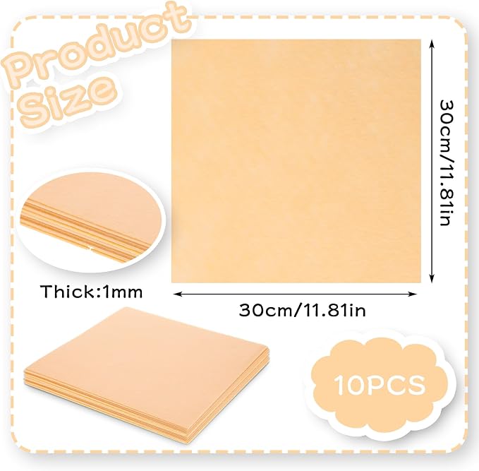 12" x 12" Squares Felt Sheets Fabric, 1mm Thick Halloween Christmas Fabric Fall
