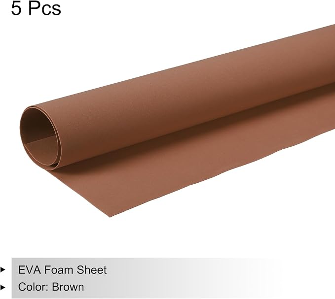 MECCANIXITY EVA Foam Sheets Brown 19.7 Inch x 19.7 Inch 1mm Thick Crafts Foam