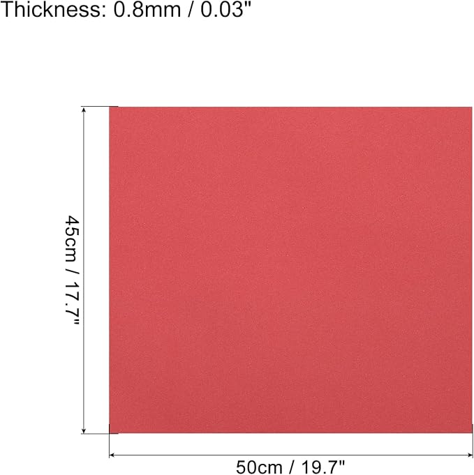 MECCANIXITY EVA Foam Sheets Red 19.7 Inch x 17.7 Inch 0.8mm Thick Crafts Foam