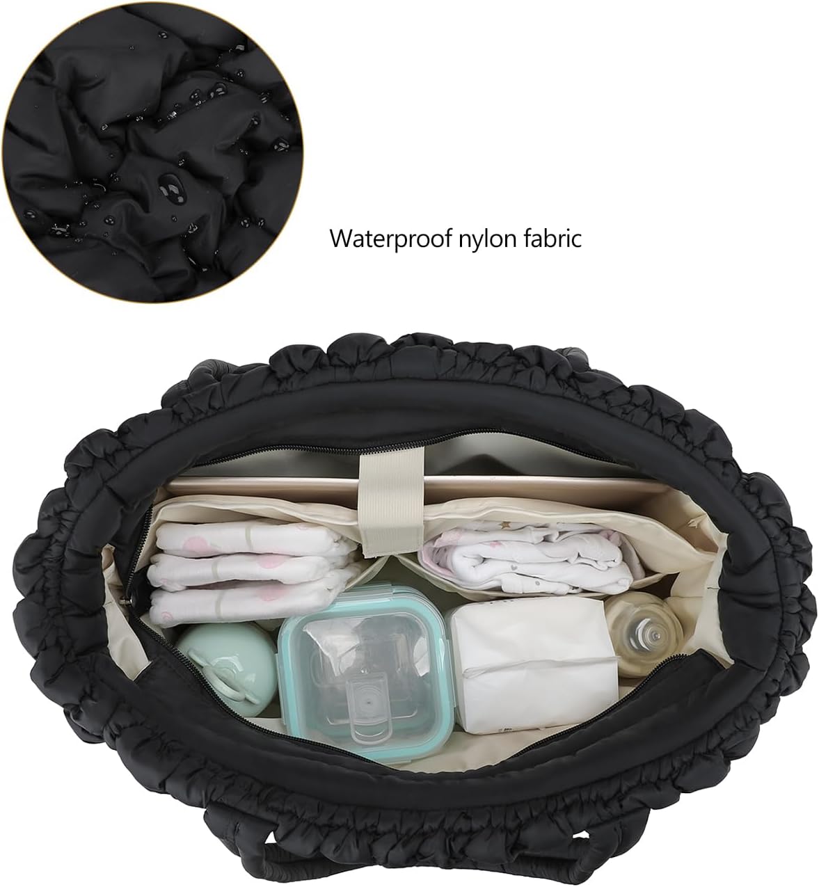 Lmbabter Puffer Quilted Tote Large Diaper Hobo Mommy Bag Hold 16“Laptop Stylish Cloud Handbag Carryall Daypack Travel Work