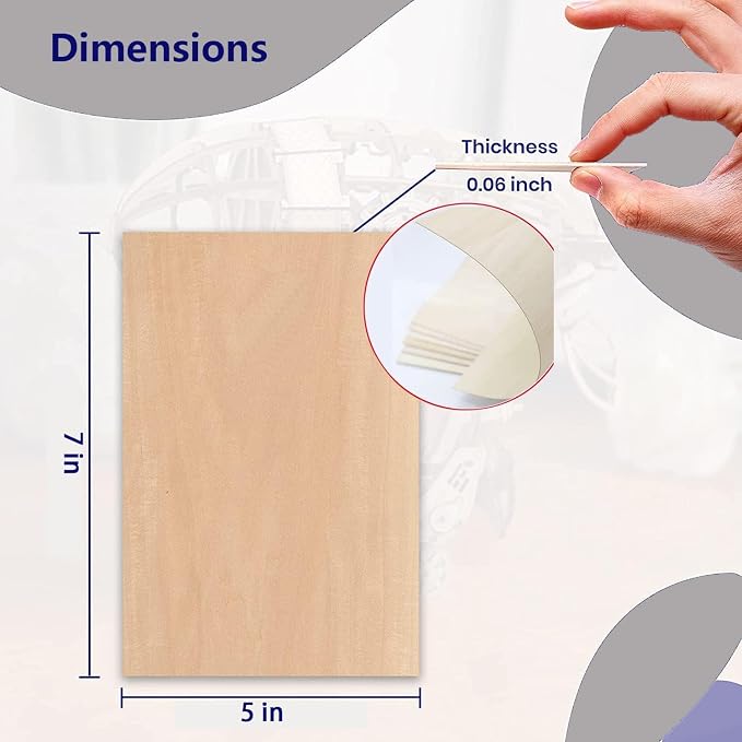 Unfinished Wood Pieces, Thin Plywood Wood Sheets