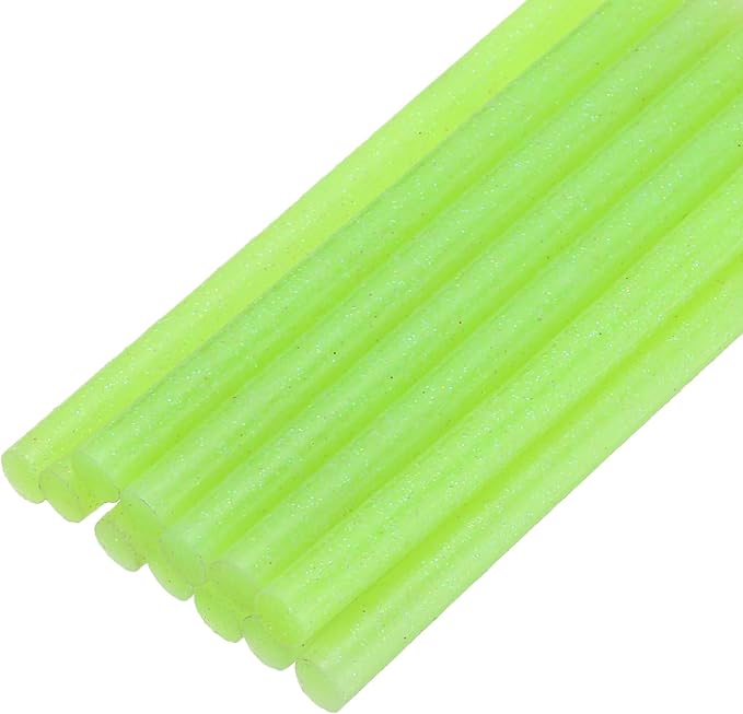uxcell Mini Hot Glue Sticks for Glue Gun 7mm x 100mm Glitter Green 12pcs