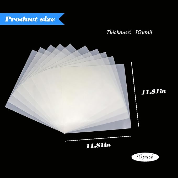 10 Pcs 10 Mil Blank Mylar Stencil Sheets, 12 x 12 Inches Templates Material