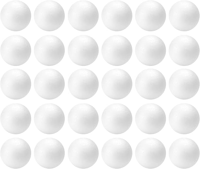 Crafjie Craft Foam Balls 3 Inches in Diameter, Smooth Foam Polystyrenets