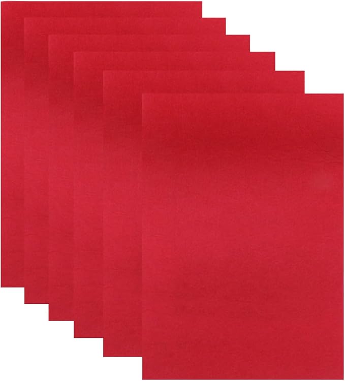 6 Pcs, 8 x 12 Inch Red Felt Sheets