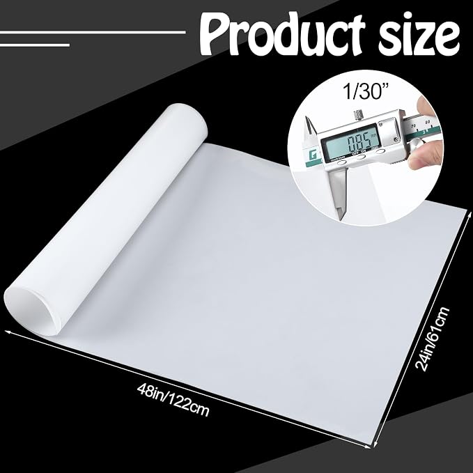 Pushglossy 1 Pcs 48" x 24" x 1/30'' Plastic Sheets