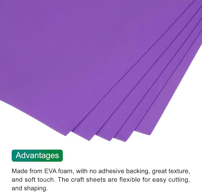 MECCANIXITY EVA Foam Sheets Dark Purple 35.4 Inch x 19.7 Inch 2mm Thick Crafts