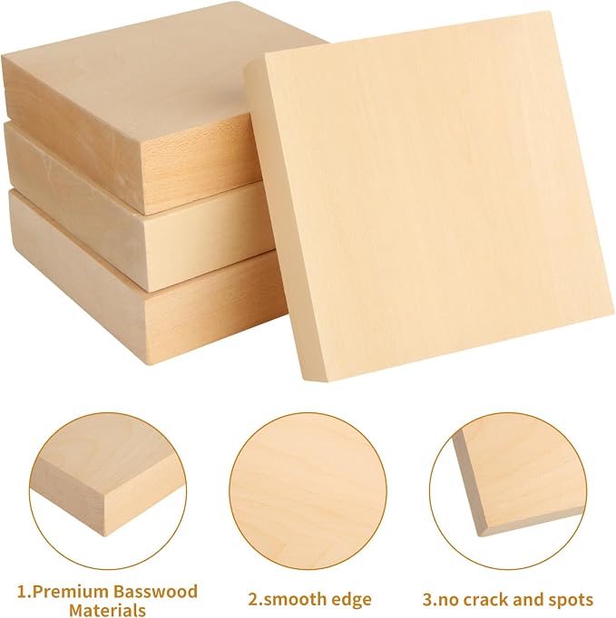 QTLCOHD 12Pcs Unfinished Wood Blocks