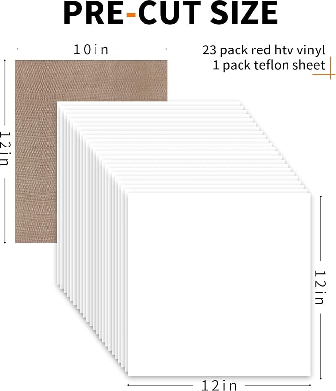 HTVRONT White HTV Heat Transfer Vinyl Bundle: 24 Pack 12"x12" Iron on Vinyl |