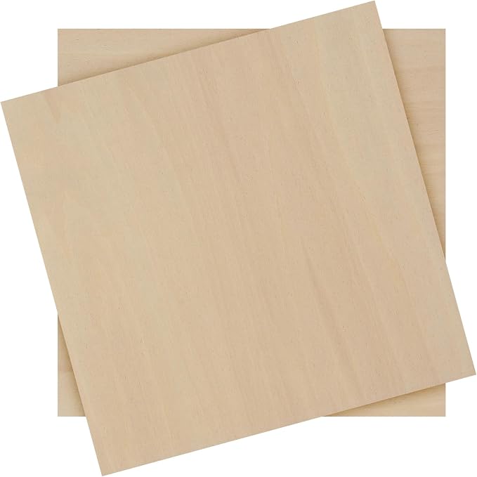 20 PCS 6x6 Inch Basswood Sheets, 1/4 Thick Unfinished Plywood Sheet, Wooden