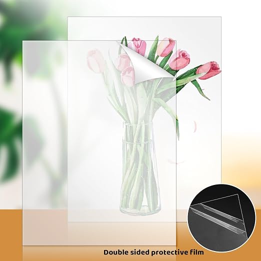 TKOnline 10 PCS Plexiglass Sheets, 8.5" x 11" x 0.02 Clear PET Sheet Panels