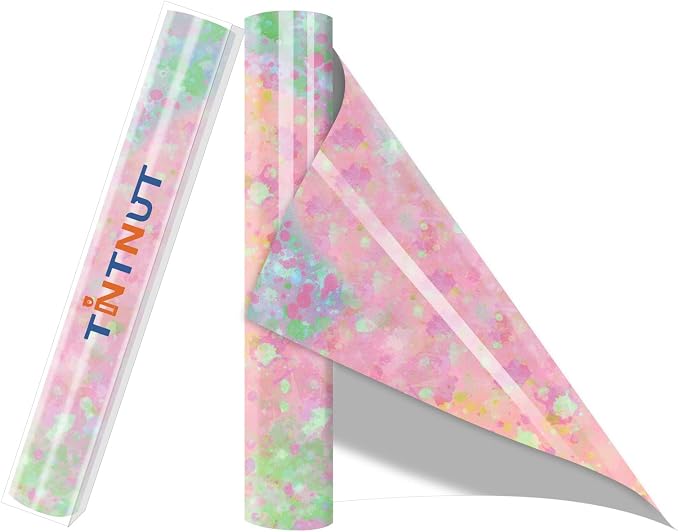 Tintnut Spring Color Splash Heat Transfer Vinyl Roll, stretch washable