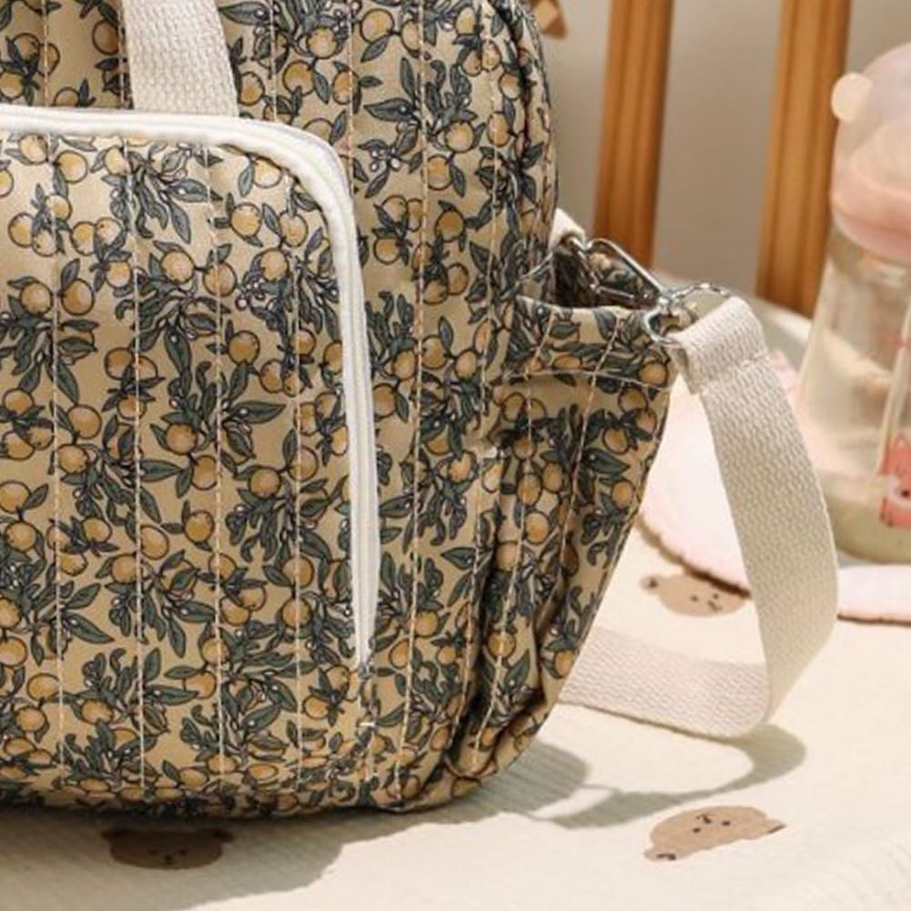 Floral Baby Diaper Bag Tote Mommy Bag Cute Cotton Diaper Bags Crossbody Baby Bags for Girl Pañaleras Para Beb