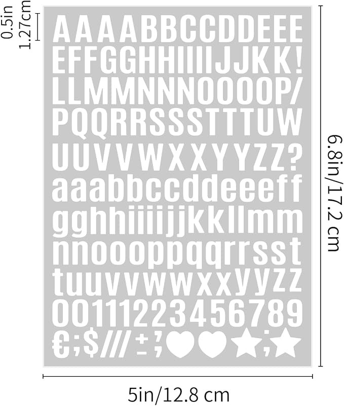 3040Pcs 20 Sheets Small Letter Number Stickers, 1/2inch Self-Adhesive Vinyl