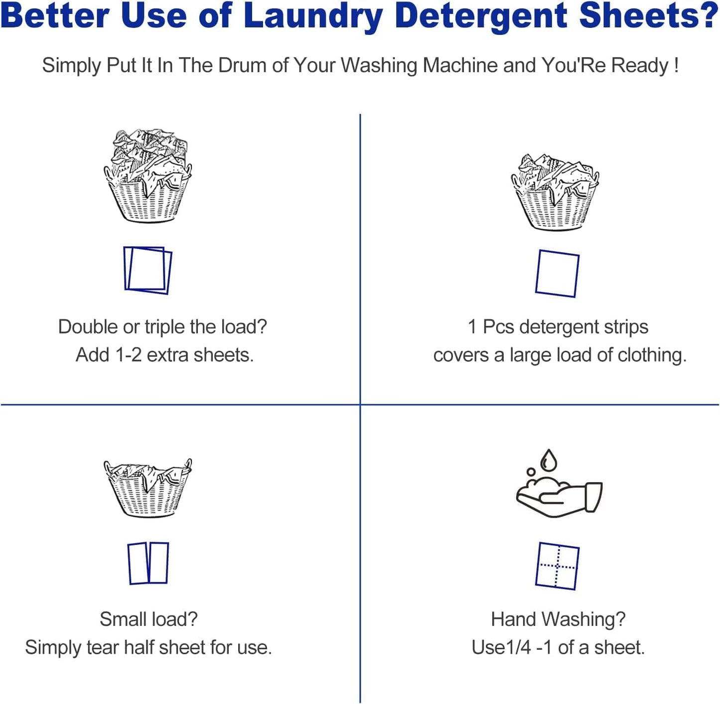 DR.EASY Odor Remover Laundry Detergent Sheets 240 loads Lavender,Easy To Carry Great For Travel,safe for baby & pets,No mess No Dyes biodegradable formula