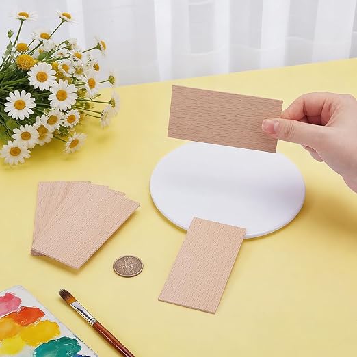 OLYCRAFT 6Pcs Unfinished Beech Wood Sheets 2.2mm Thick Unfinished Craft Wood