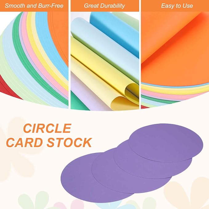 MECCANIXITY 24 Pcs Circle Card Stock, 6.7 Inch Round Cutouts Paper Thick