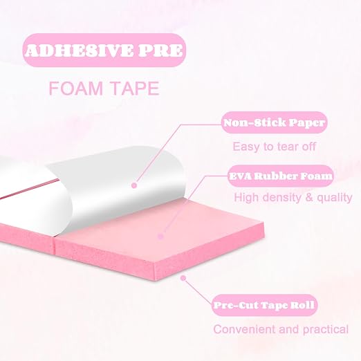 168 Pcs Foam Tape Craft Double Sided Precut 3/4 X 1/2 Inch 3D Adhesive Foam