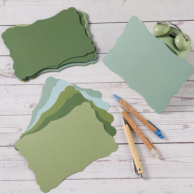 50 Pack Blank Kraft Greeting Cards, 5 Colors, 5x7IN | Thick Cardstock Paper