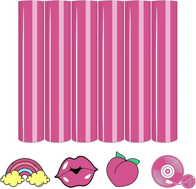 Tintnut Hot Pink Heat Transfer Vinyl, 6 Sheets 12×10in Iron on Vinyl | Bright