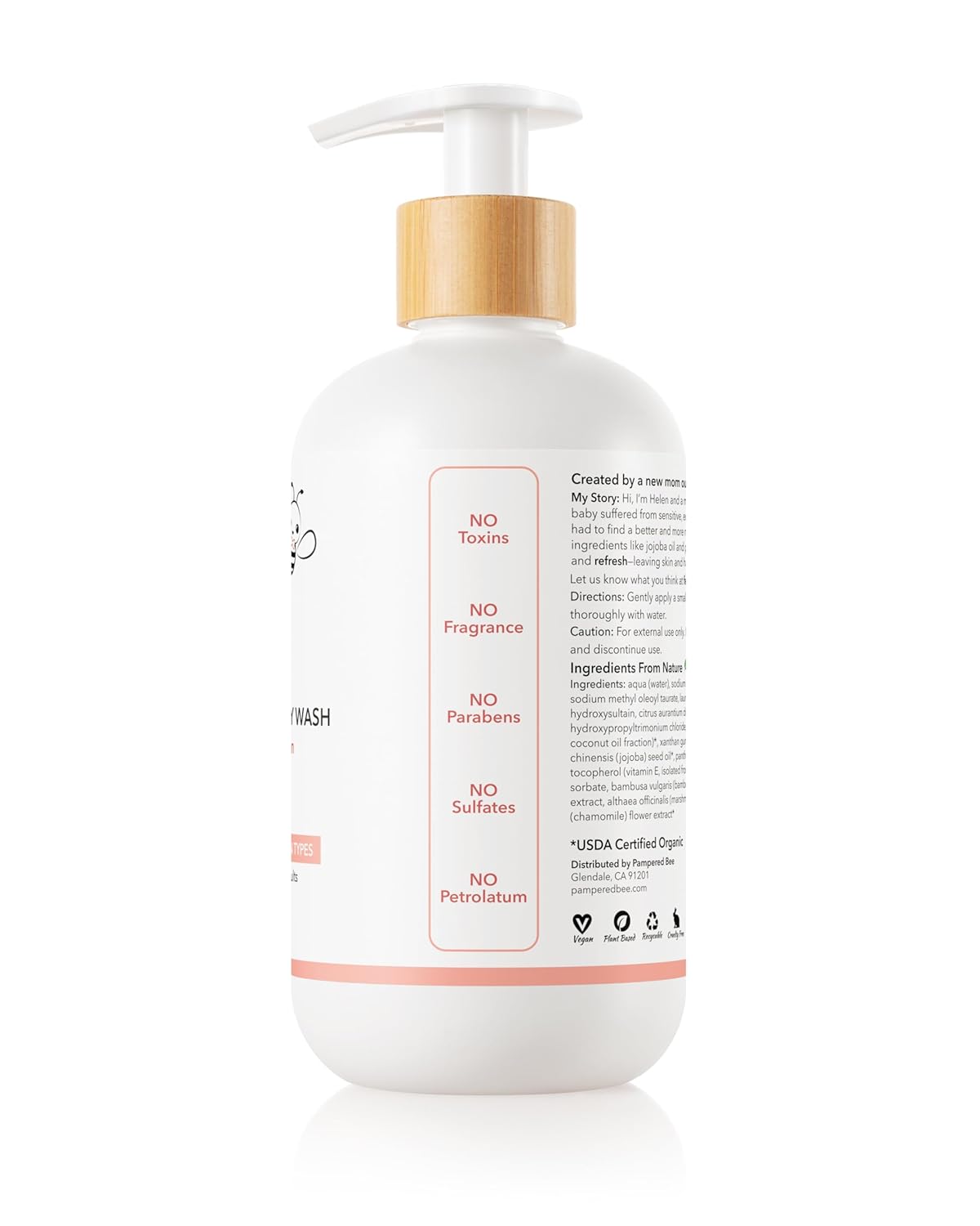 Shampoo & Body Wash (Lavender & Jasmine), 2-in-1 Natural Formula for Newborns, Toddlers and Kids - Cleanses and Softens the most sensitive skin, 12 oz (Pack of 2)