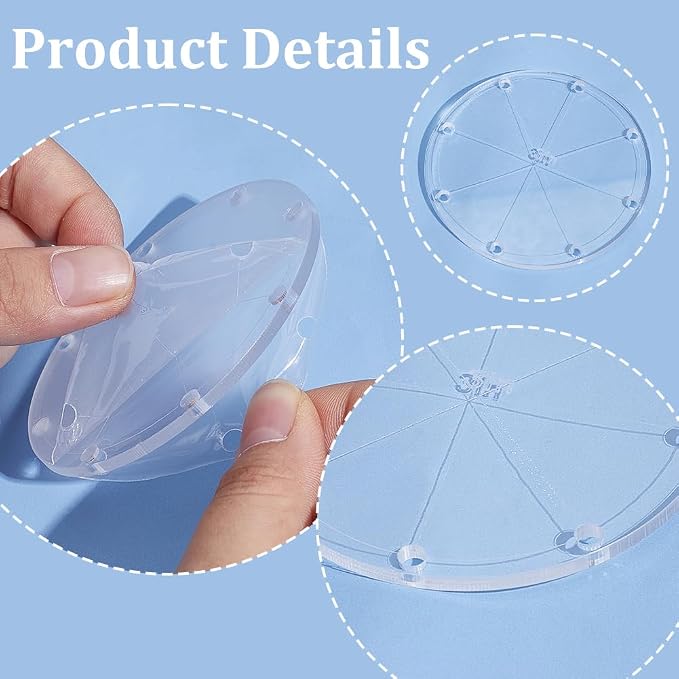 PH PandaHall 8pcs 4 Sizes Circle Template Sewing Rulers Set, 1/2/3/4inch