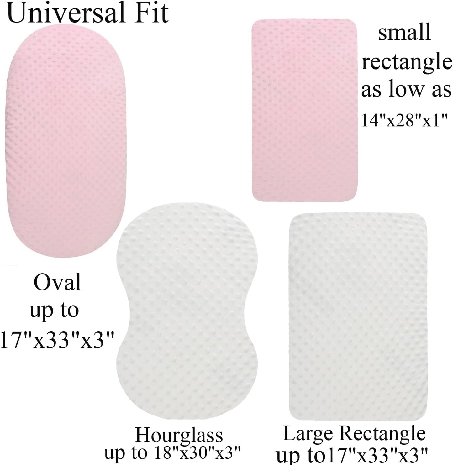 Dot Bassinet Sheet Set 2 Pack Stretch Fitted Cradle Sheets,Ultra Soft Thick Universal Fit Oval Rectangle Hourglass Pad/Mattress, for Baby Girls and Boys White Pink
