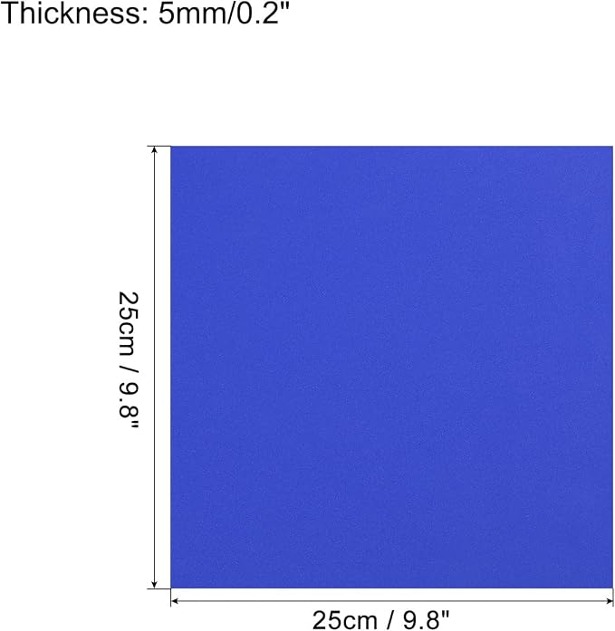 MECCANIXITY EVA Foam Sheets Blue 9.8 Inch x 9.8 Inch 5mm Thick Crafts Foam