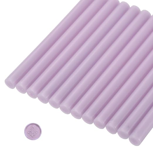 MECCANIXITY 12 Pcs Purple Cylinder Sealing Wax Stick Glue Gun Wax Seal Rod